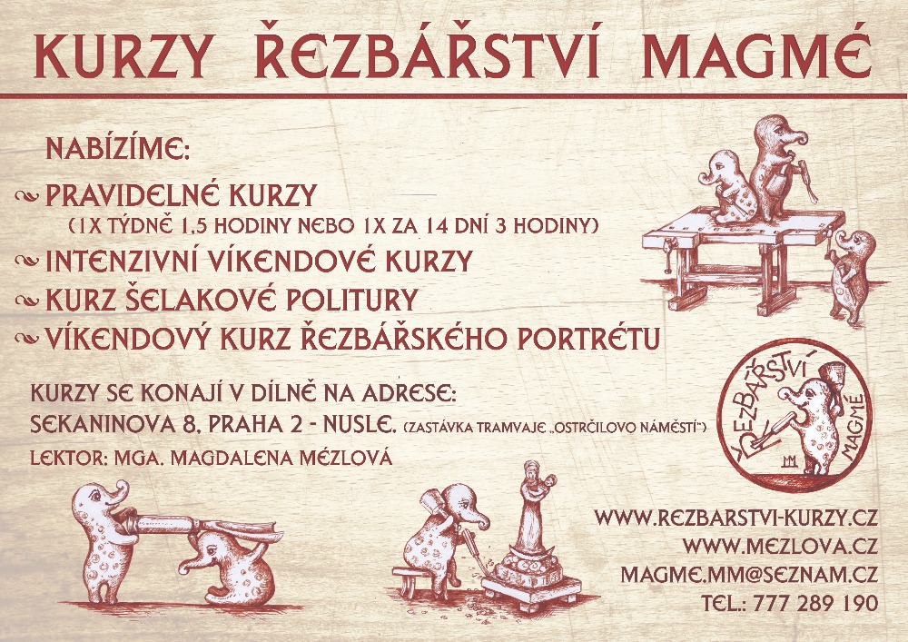 Leták nabídky kurzu řezbářství