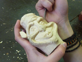 Work on puppet's head